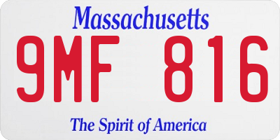 MA license plate 9MF816