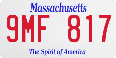 MA license plate 9MF817