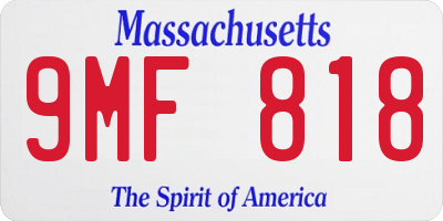 MA license plate 9MF818