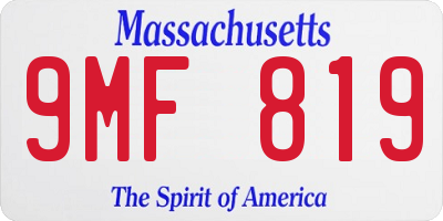 MA license plate 9MF819