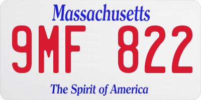 MA license plate 9MF822