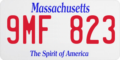 MA license plate 9MF823