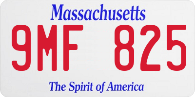 MA license plate 9MF825