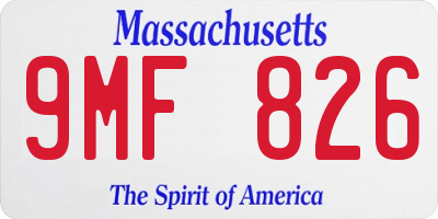 MA license plate 9MF826