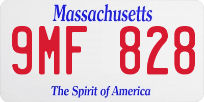 MA license plate 9MF828
