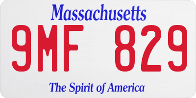 MA license plate 9MF829