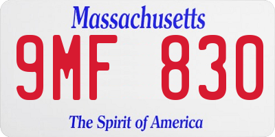 MA license plate 9MF830