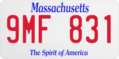 MA license plate 9MF831
