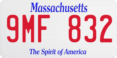 MA license plate 9MF832