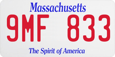 MA license plate 9MF833