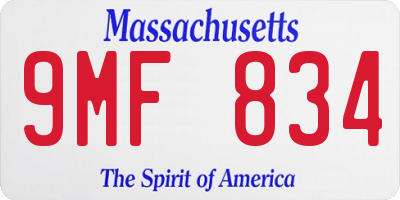 MA license plate 9MF834