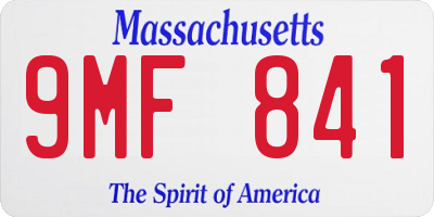 MA license plate 9MF841