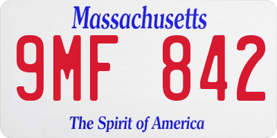 MA license plate 9MF842