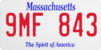 MA license plate 9MF843