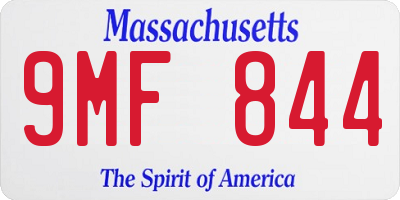 MA license plate 9MF844