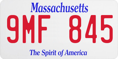 MA license plate 9MF845