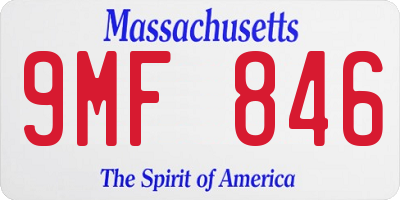 MA license plate 9MF846