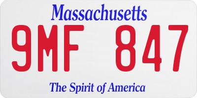 MA license plate 9MF847