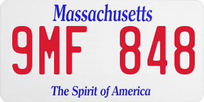 MA license plate 9MF848
