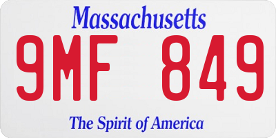 MA license plate 9MF849