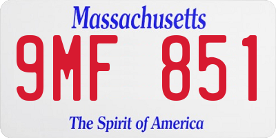 MA license plate 9MF851