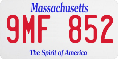 MA license plate 9MF852