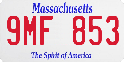 MA license plate 9MF853