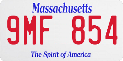 MA license plate 9MF854