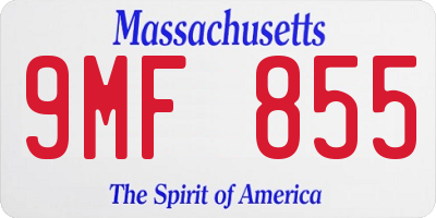 MA license plate 9MF855