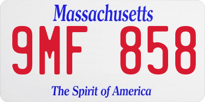 MA license plate 9MF858