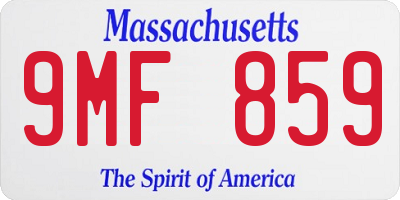MA license plate 9MF859