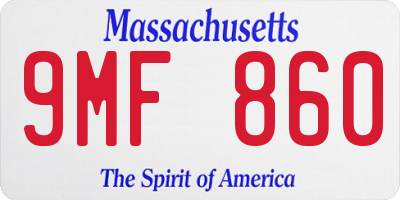 MA license plate 9MF860
