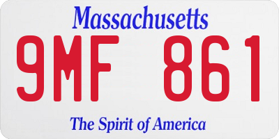MA license plate 9MF861
