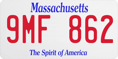 MA license plate 9MF862