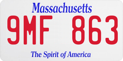 MA license plate 9MF863