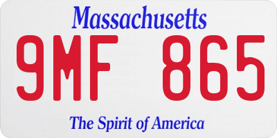 MA license plate 9MF865