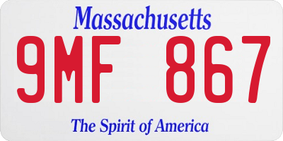 MA license plate 9MF867
