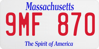 MA license plate 9MF870