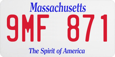 MA license plate 9MF871