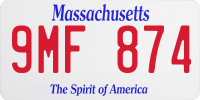 MA license plate 9MF874