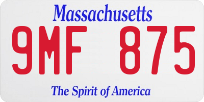 MA license plate 9MF875