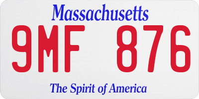 MA license plate 9MF876