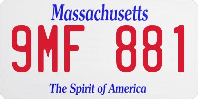 MA license plate 9MF881