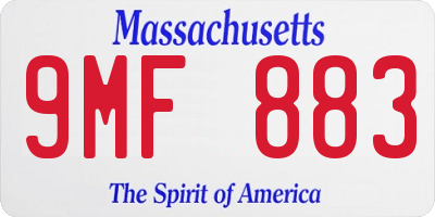 MA license plate 9MF883