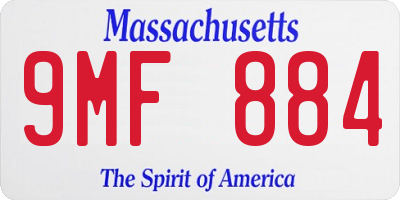 MA license plate 9MF884