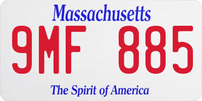 MA license plate 9MF885