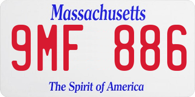 MA license plate 9MF886