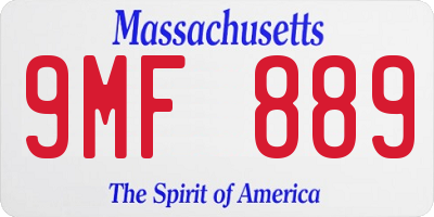 MA license plate 9MF889