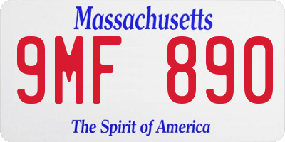 MA license plate 9MF890