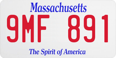 MA license plate 9MF891